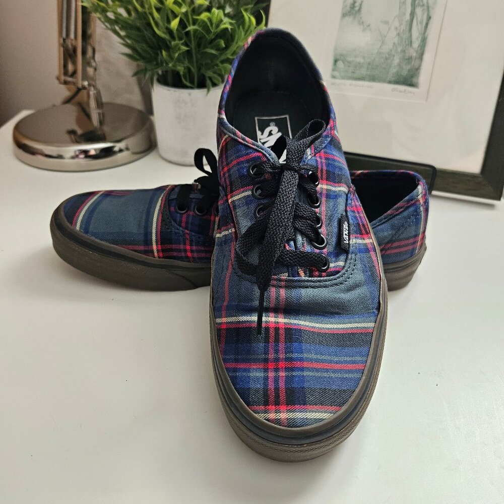 VANS Tartan Gum Authentic Green Plaid Sneakers